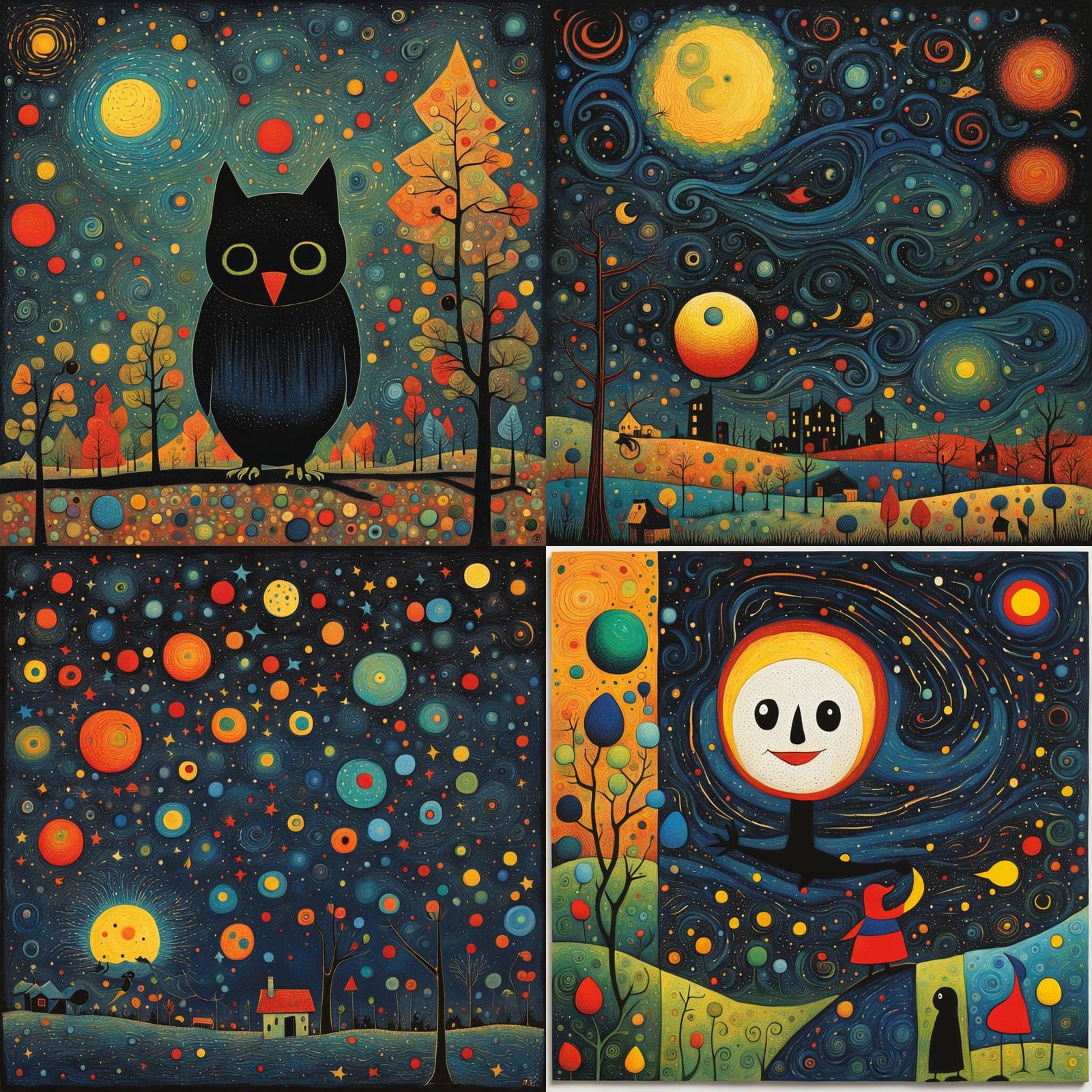 Abstract Art Composition in Mixed Styles