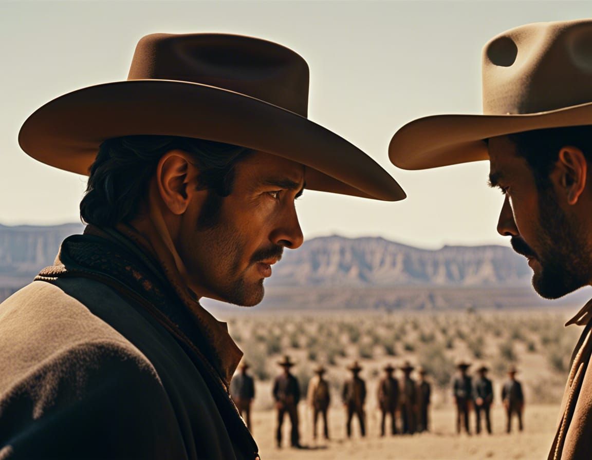 Cowboys Staring Contest in Spaghetti Western Style