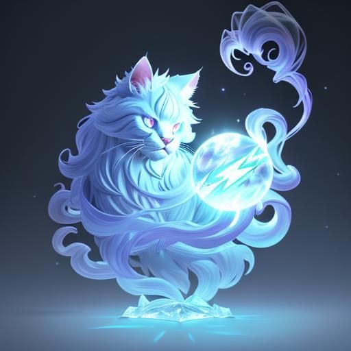 Mystical Maine Coon Cat Magician in Anime Style