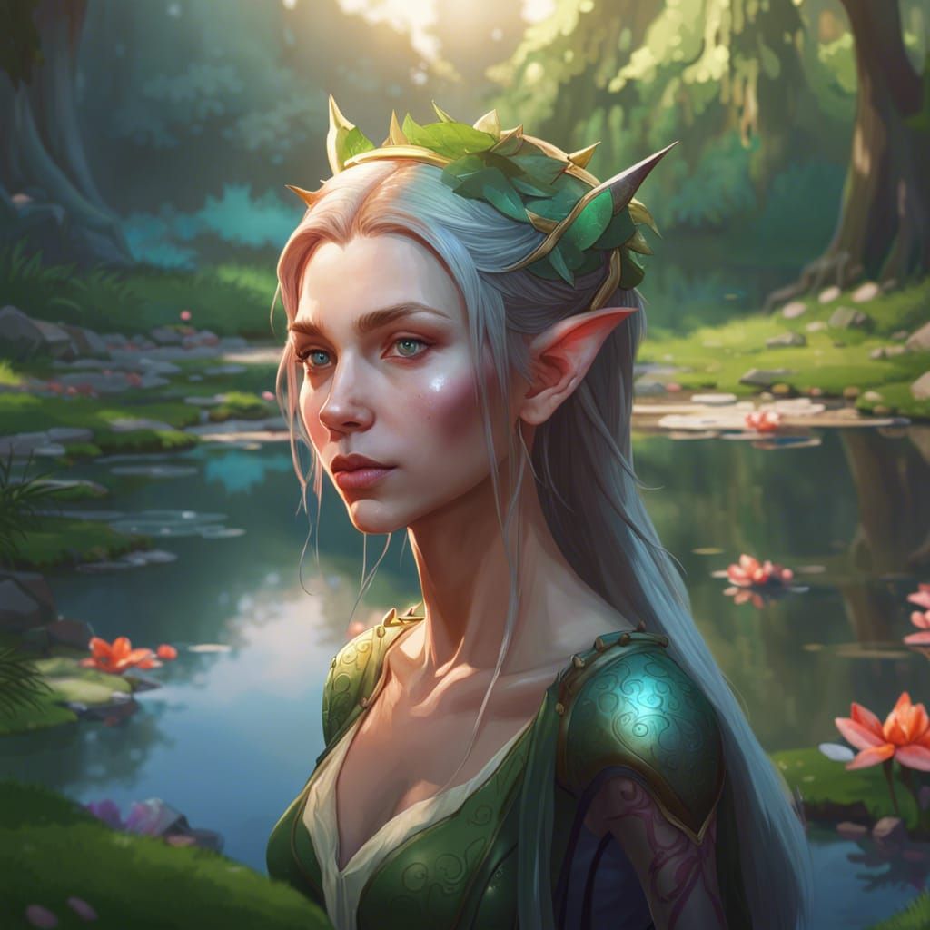 Elf Girl Portrait with Dynamic Lighting