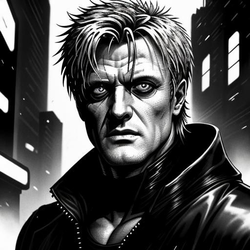 Roy Batty in Sin City Cyberpunk Portrait