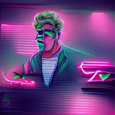 Synthwave Irishman in Neon Retro Style
