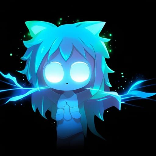 Anime Style Glowing Sprite Illustration