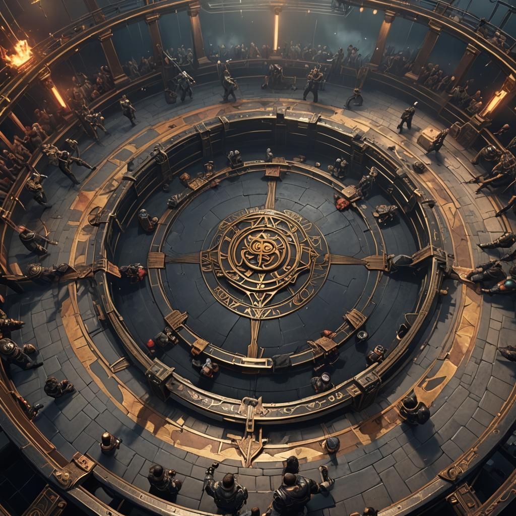 Music Stage in Fighting Ring: Detailed Matte Painting