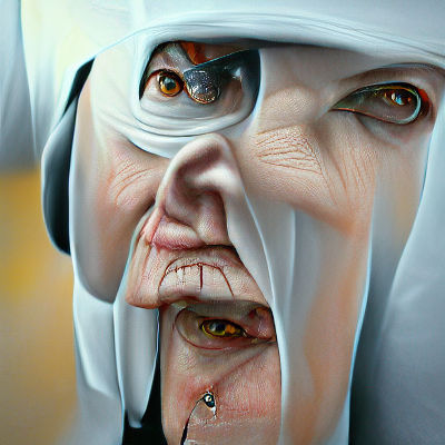 Eerie Portrait of a Sinister Nun
