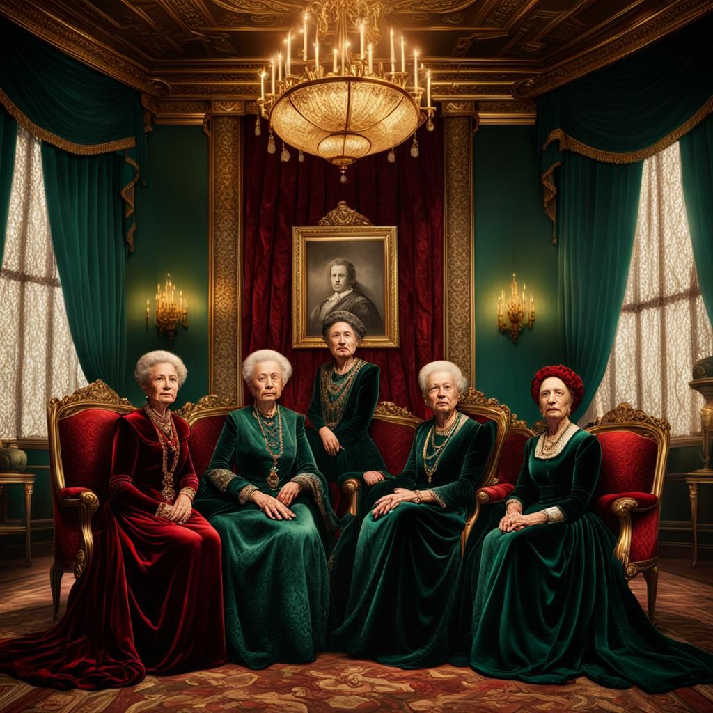 Historical Fantasy Portrait of Four Generations
