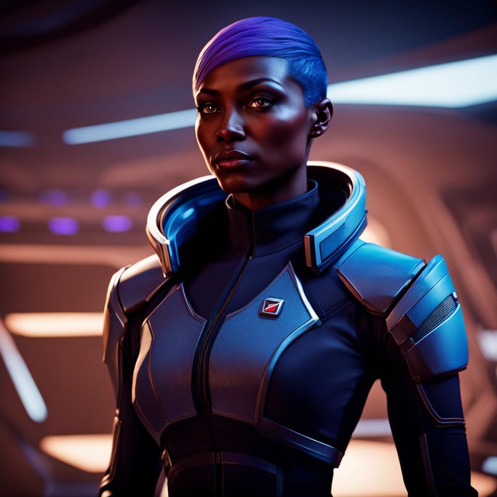 Beautiful Asari Officer in Unreal Engine 5
