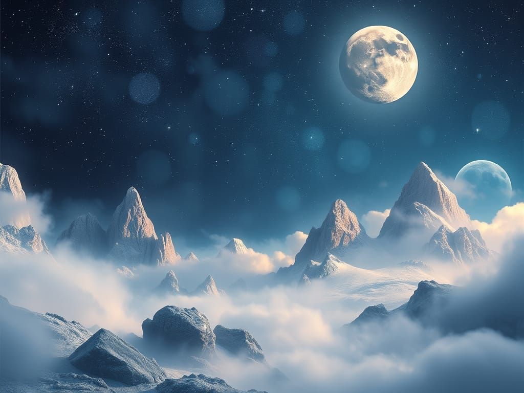 ethereal fantastical moonscape mood board