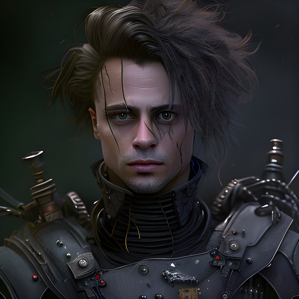 Brad Pitt as Edward Scissorhands AI Portrait