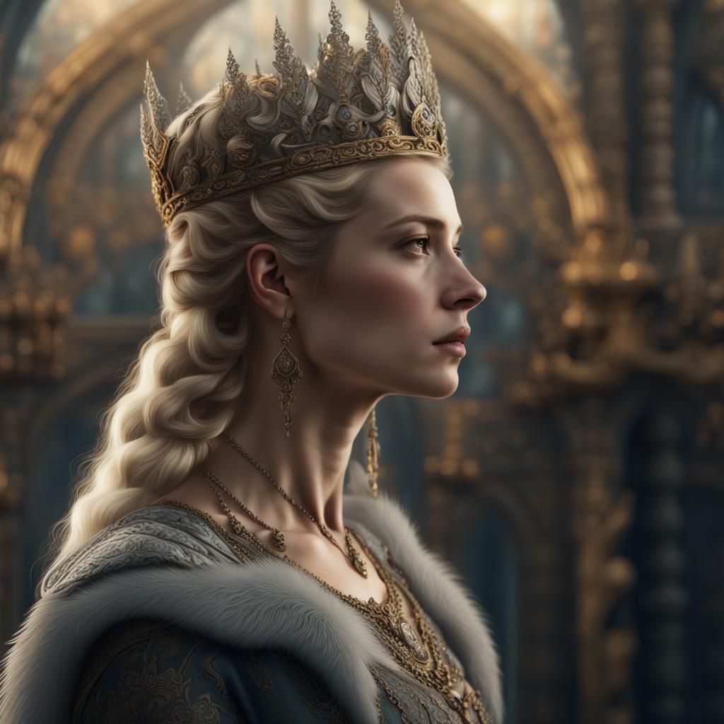 Nordic Queen Portrait: Epic Digital Matte Painting