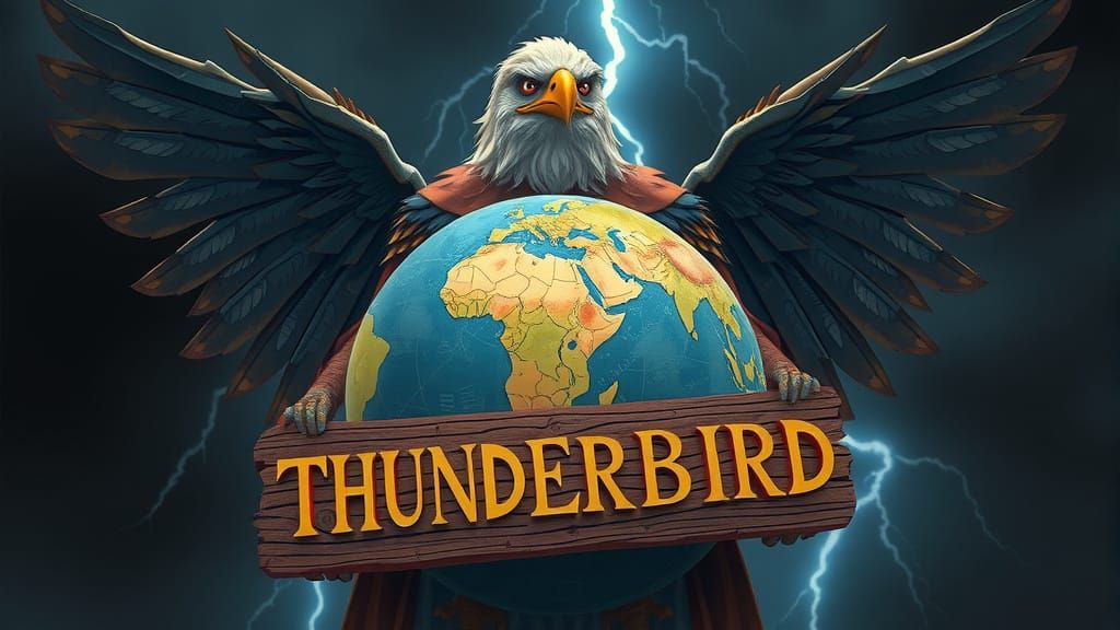 Majestic Thunderbird Embraces World in Digital Art
