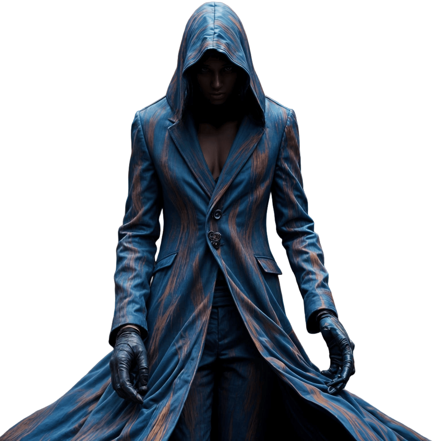 Edvard Munch-Inspired Suit in Detailed Matte Painting Style