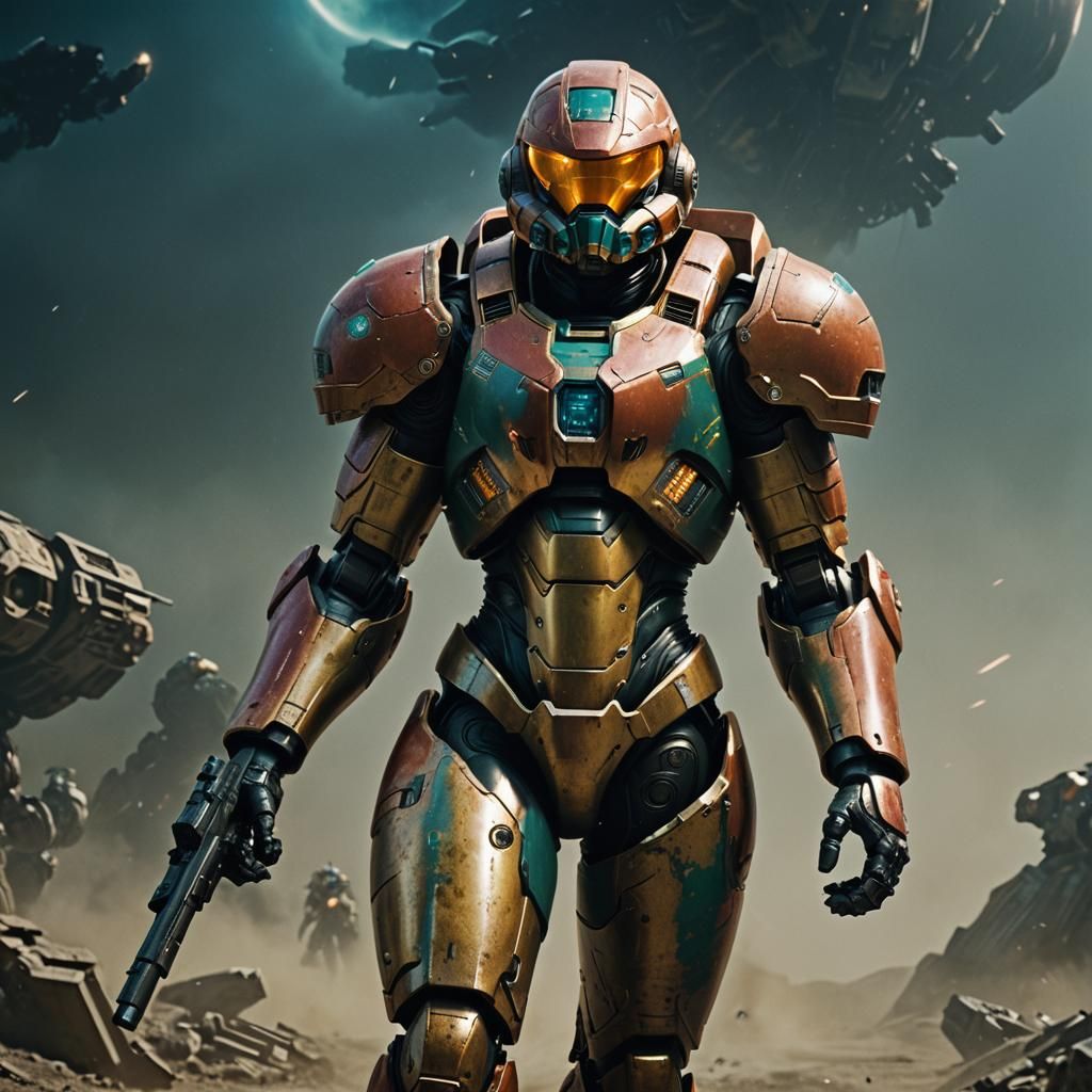 Samus Aran as Space Marine: Cinematic Film Still