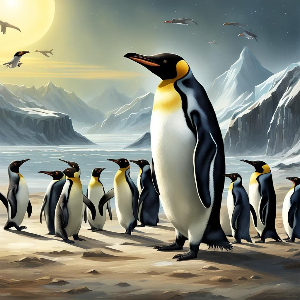 Extinct Giant Penguins on Alien Exoplanet