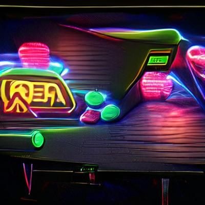 Neon-lit Retro Arcade in 8K Resolution