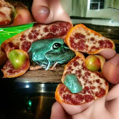 Tree Frog Pepperoni Illustration