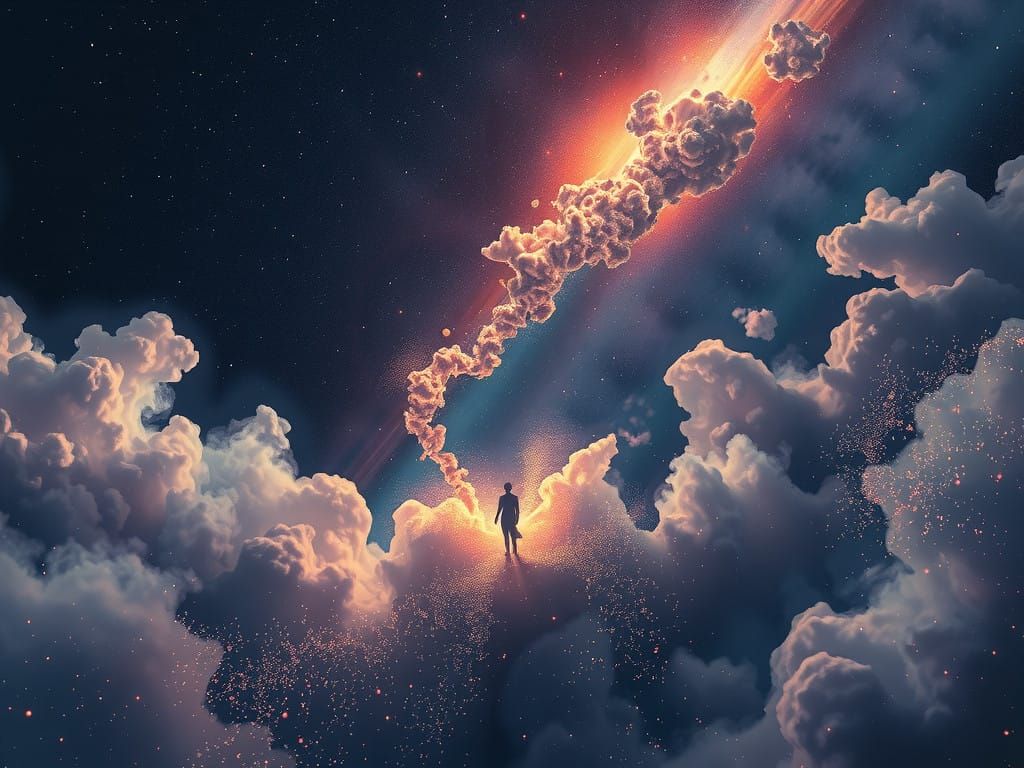 Stardust in a Dreamy Nebula Landscape