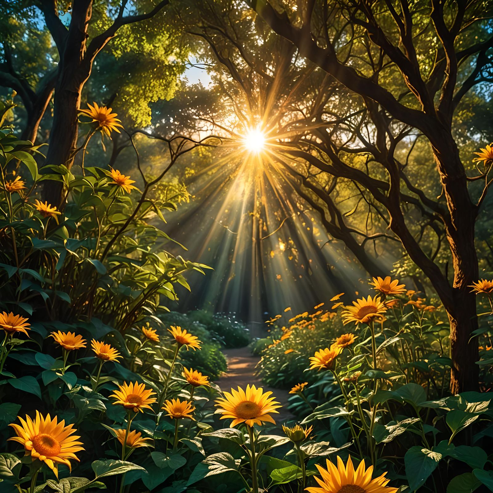 Ethereal Fantasy Sunshine in Hyperrealistic Detail