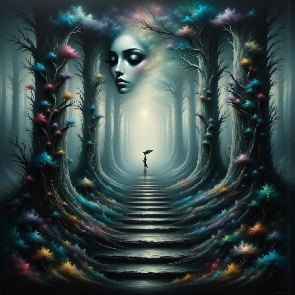 Dreamlike Whimsical Scene in Pastel Hues