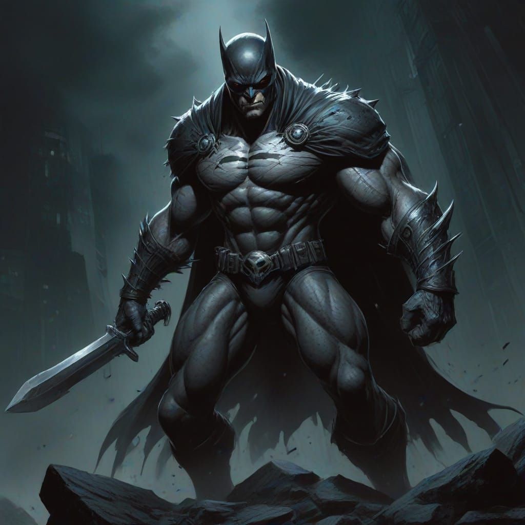 Grimdark Character Portrait in Comic Book Style