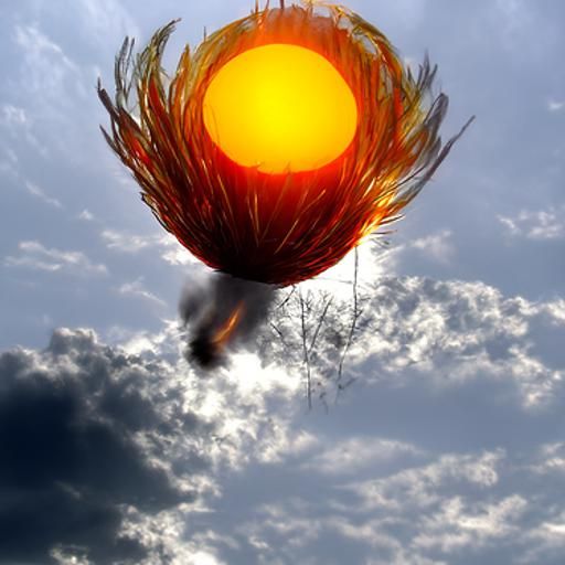 Fiery Ball Soars Through the Sky