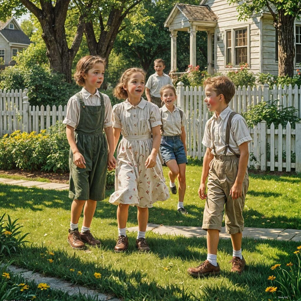 Children Playing: A Norman Rockwell-esque Scene