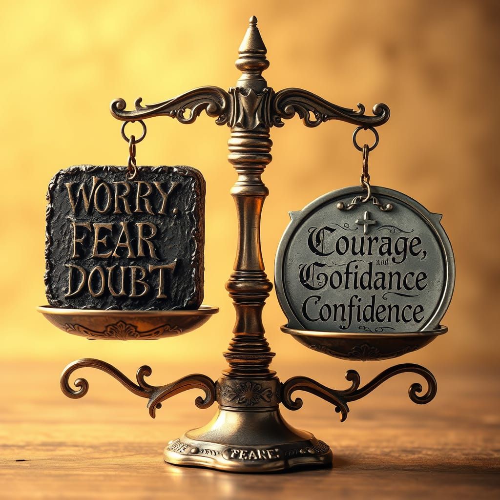 Antique Balance of Contrasting Emotions in Golden Light