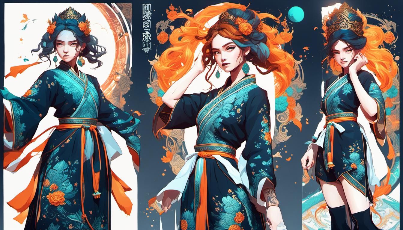 Thai Dress Concept Art in Digital Painting Style