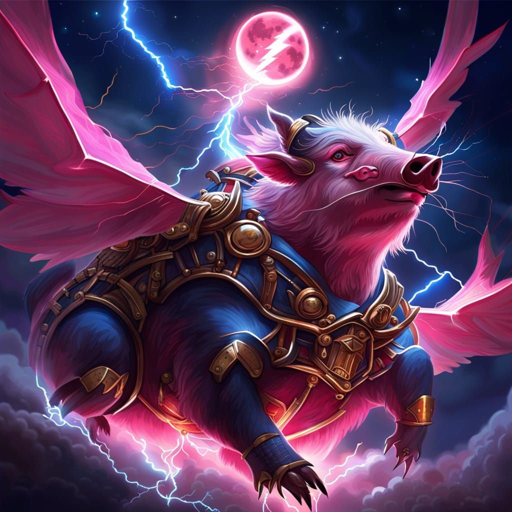 Golden Winged Boar Flies Over Scotland Train