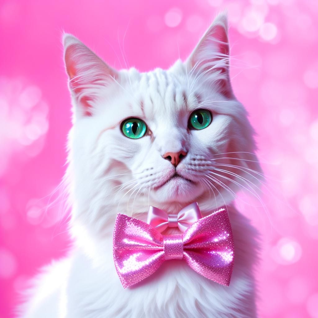 Iridescent Pink Kitty Cat in Divine Light