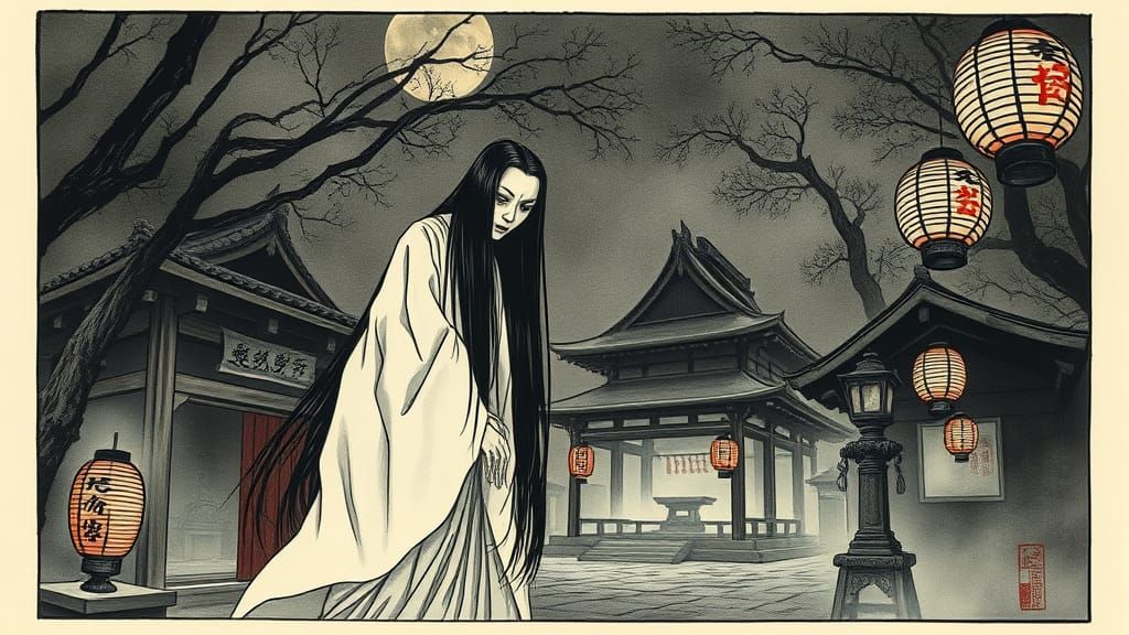 Ghostly Yokai in a Haunted Shinto Shrine