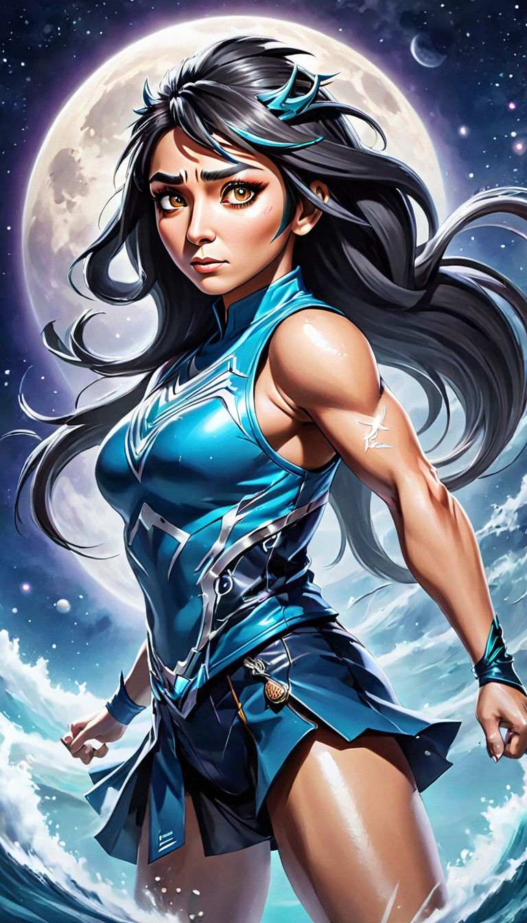 Cosmic Amazon Goddess in Space