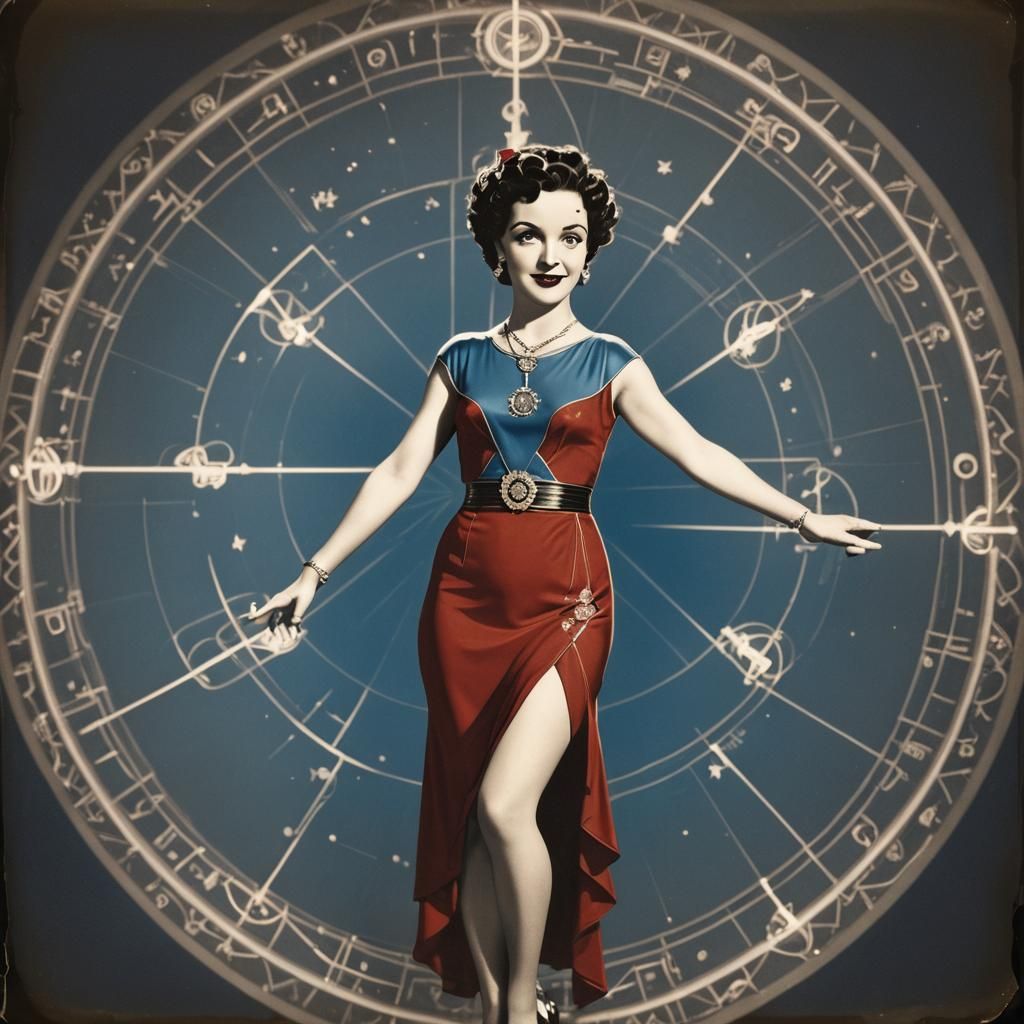 Betty Boop and Kabbalah Diagram in 1930s Studio