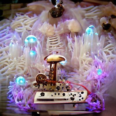 Surreal Dreamscape with Mycelial Elements