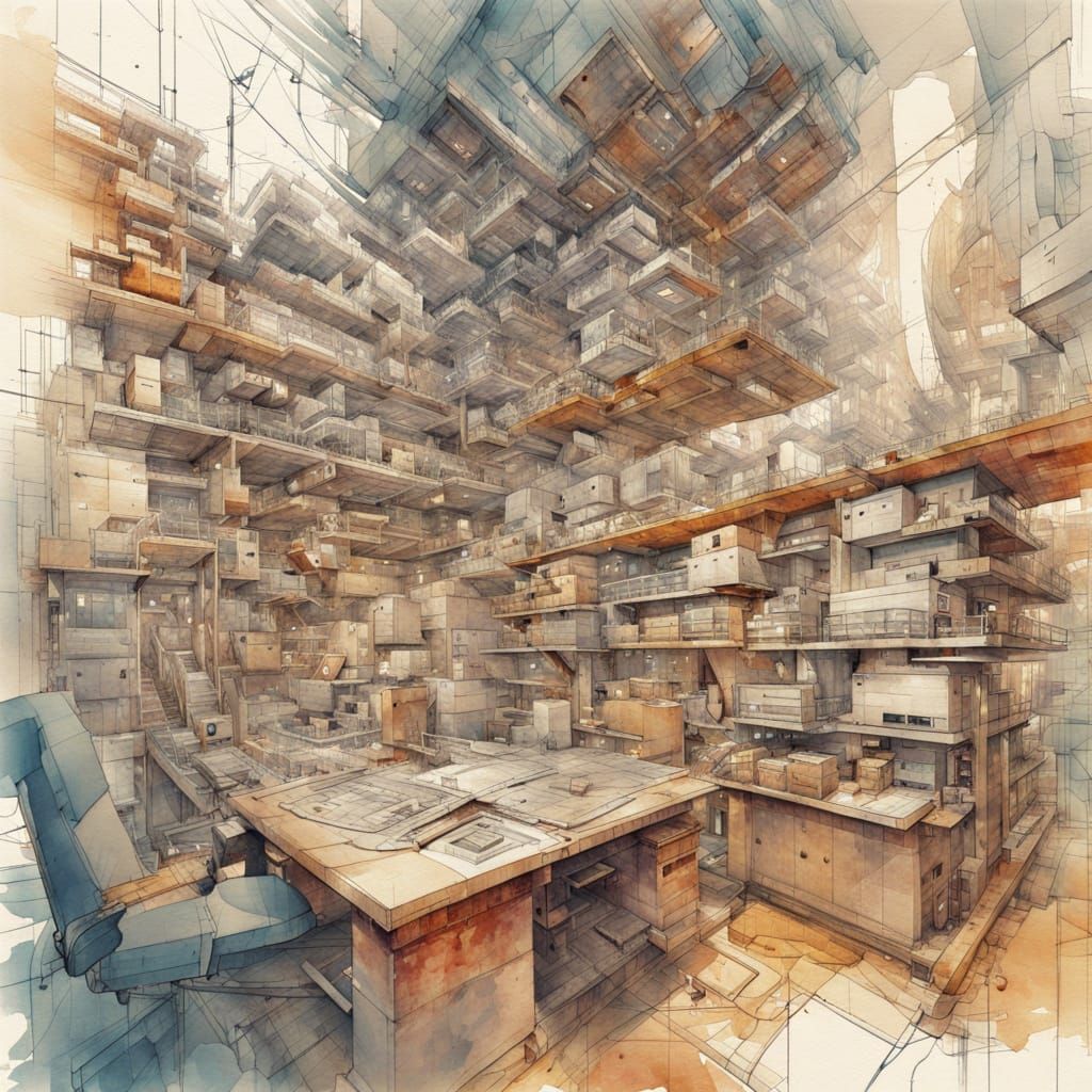 Watercolor Patent Drawing in Atelier-Olschinsky Style