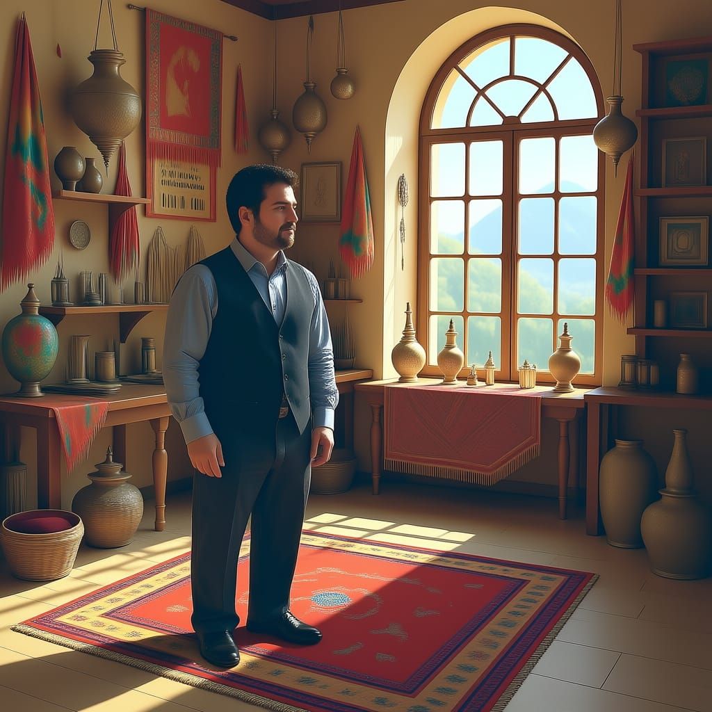 Traveler Rashid with Global Gifts Oil Painting