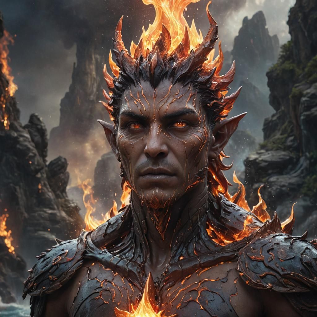 Fiery Sprite of Termagant in Dark Fantasy Art