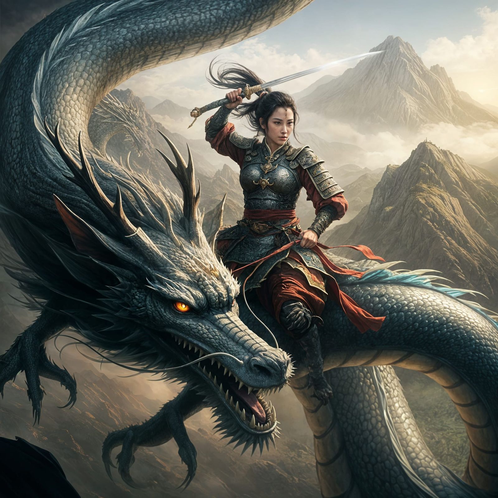Kung Fu Heroine Rides a Dragon