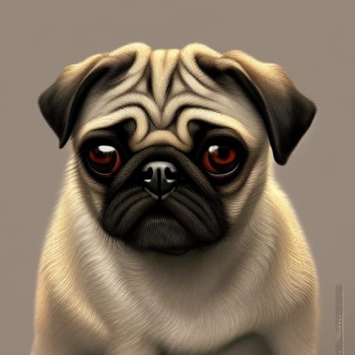 Cute Pug Puppies in Fantasy Character Concept Art