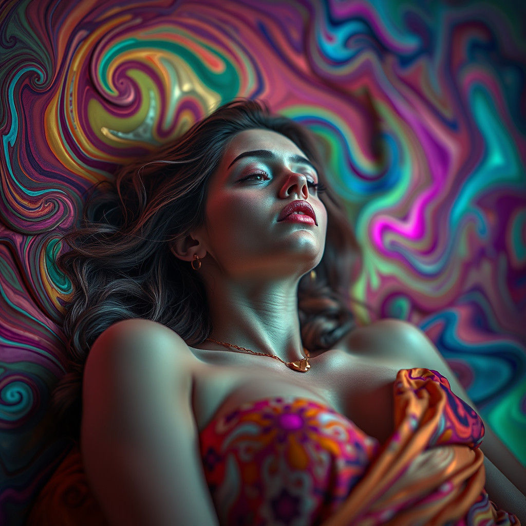 Surreal Odalisque Portrait in Dreamlike Surrealist Style