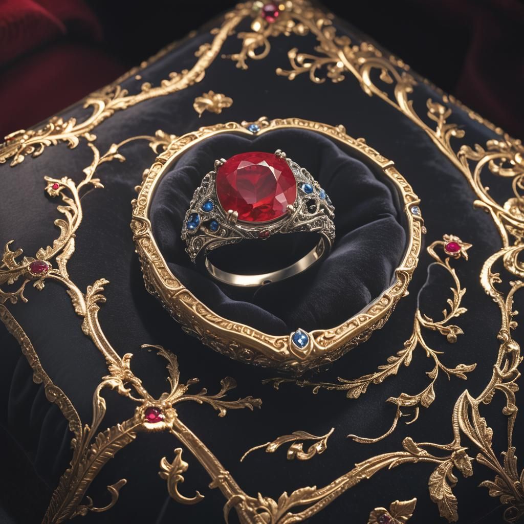 Ruby Ring in Jewelry Box: Matte Painting