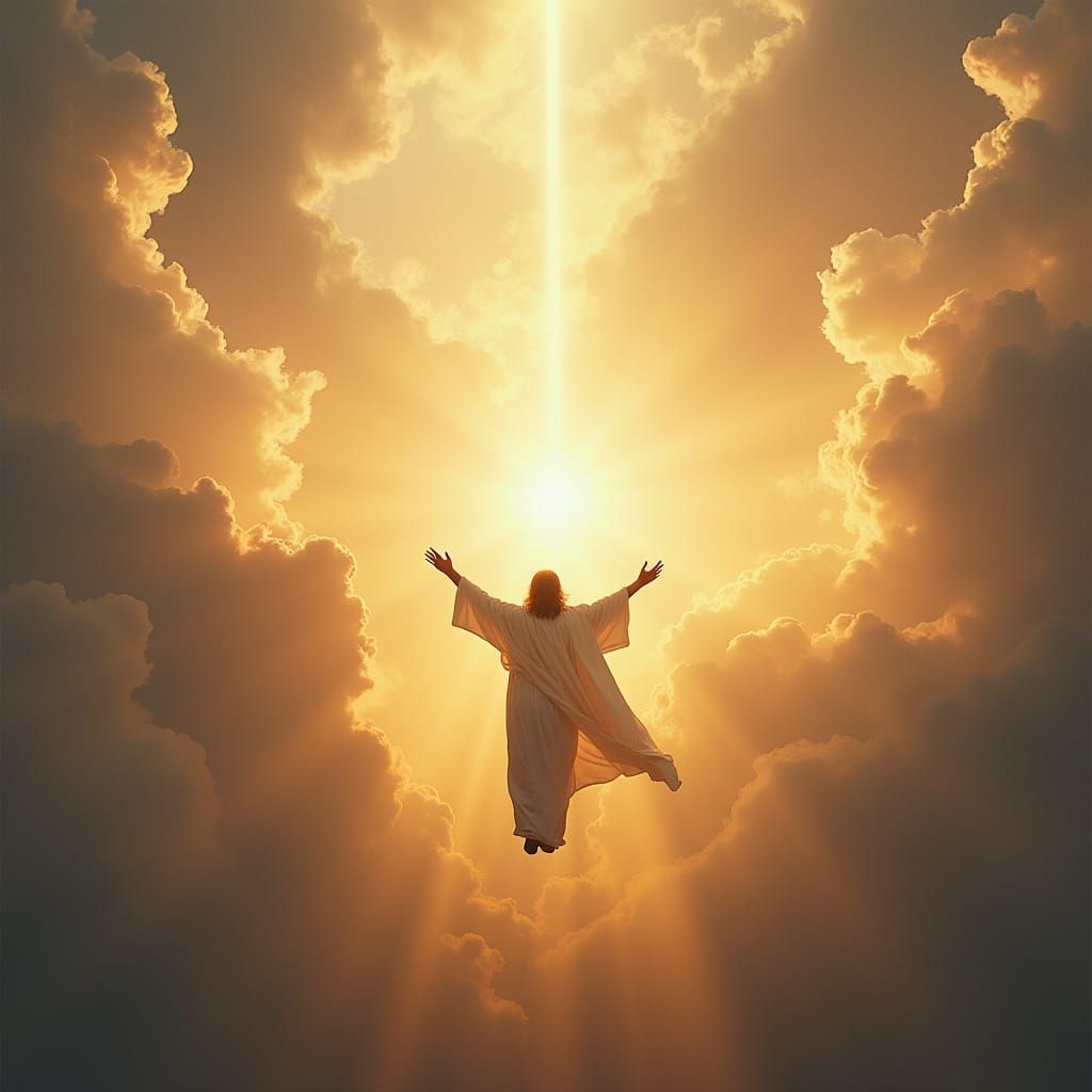 Souls Ascending to Heaven in a Divine Sky