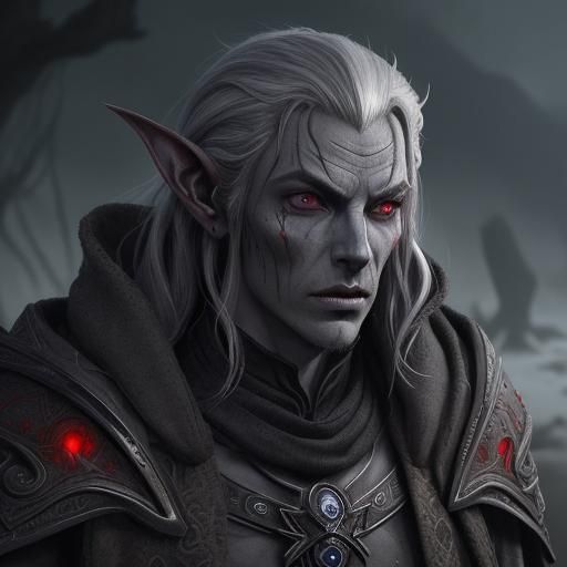 Epic Dark Elf Alchemist in Digital Matte Painting