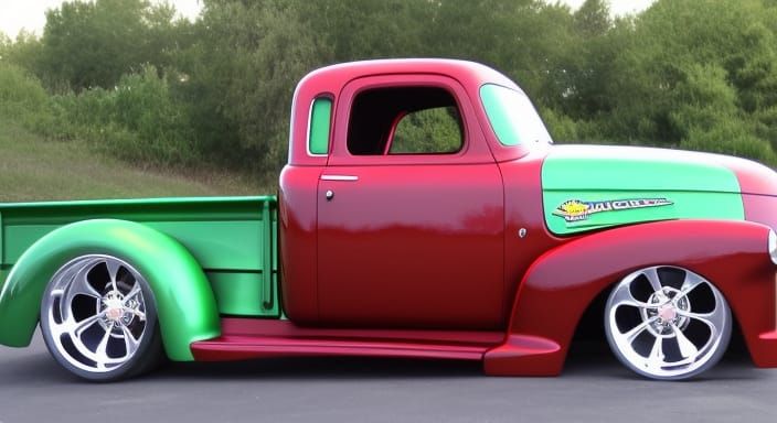 Custom '47 Chevy Hot Rod Truck in Green Paint