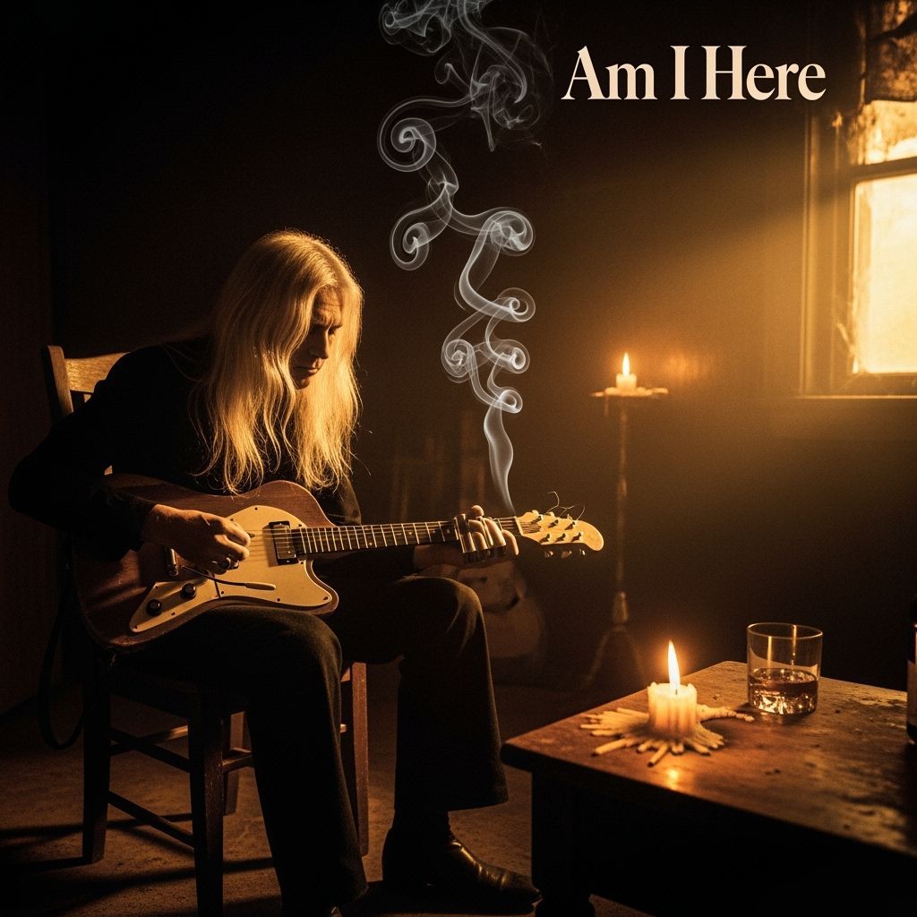 Blues Guitarist in 1970s LP Cover Art Style