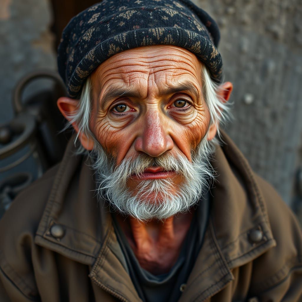 Distressed Homeless Man: An AI Generated Portrait