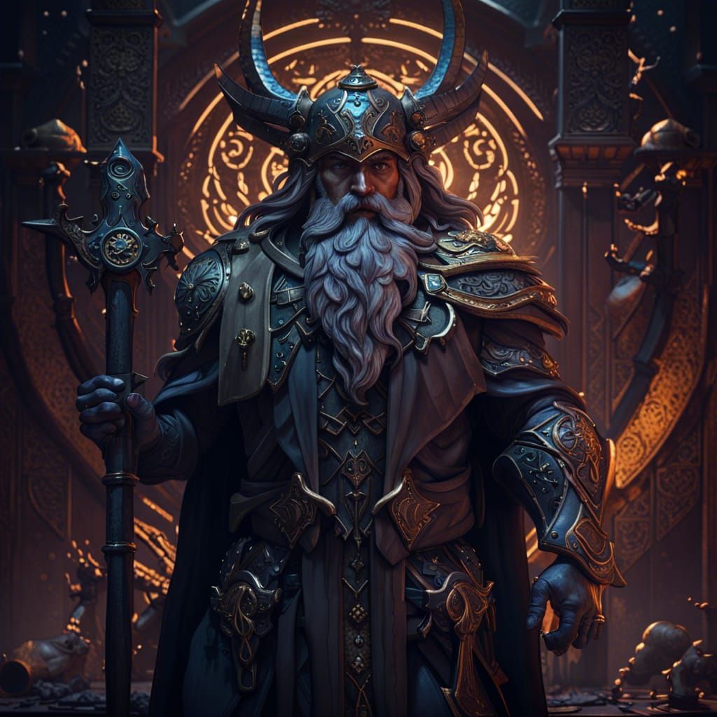 Odin in Dark Fantasy Style