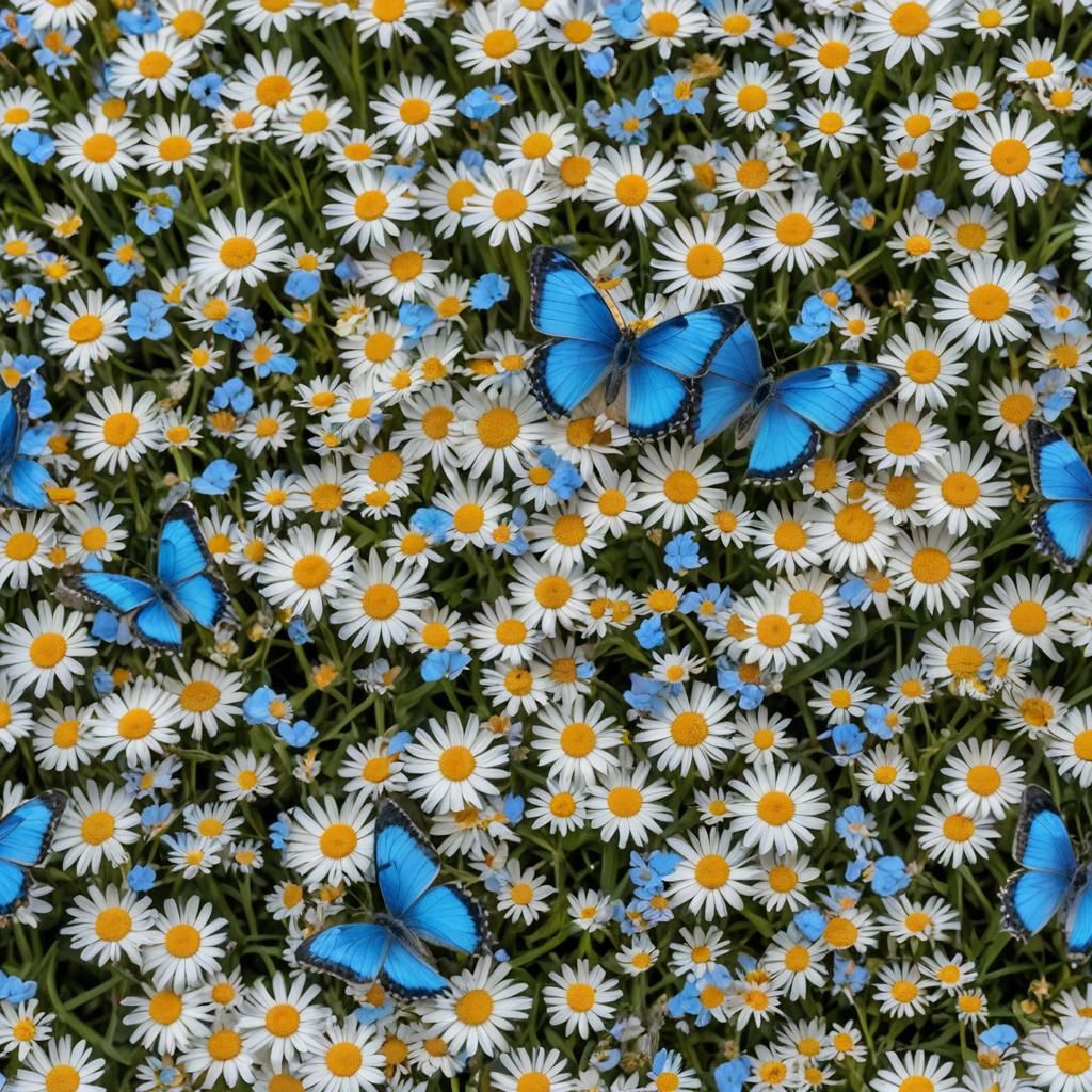 blue butterflys close up