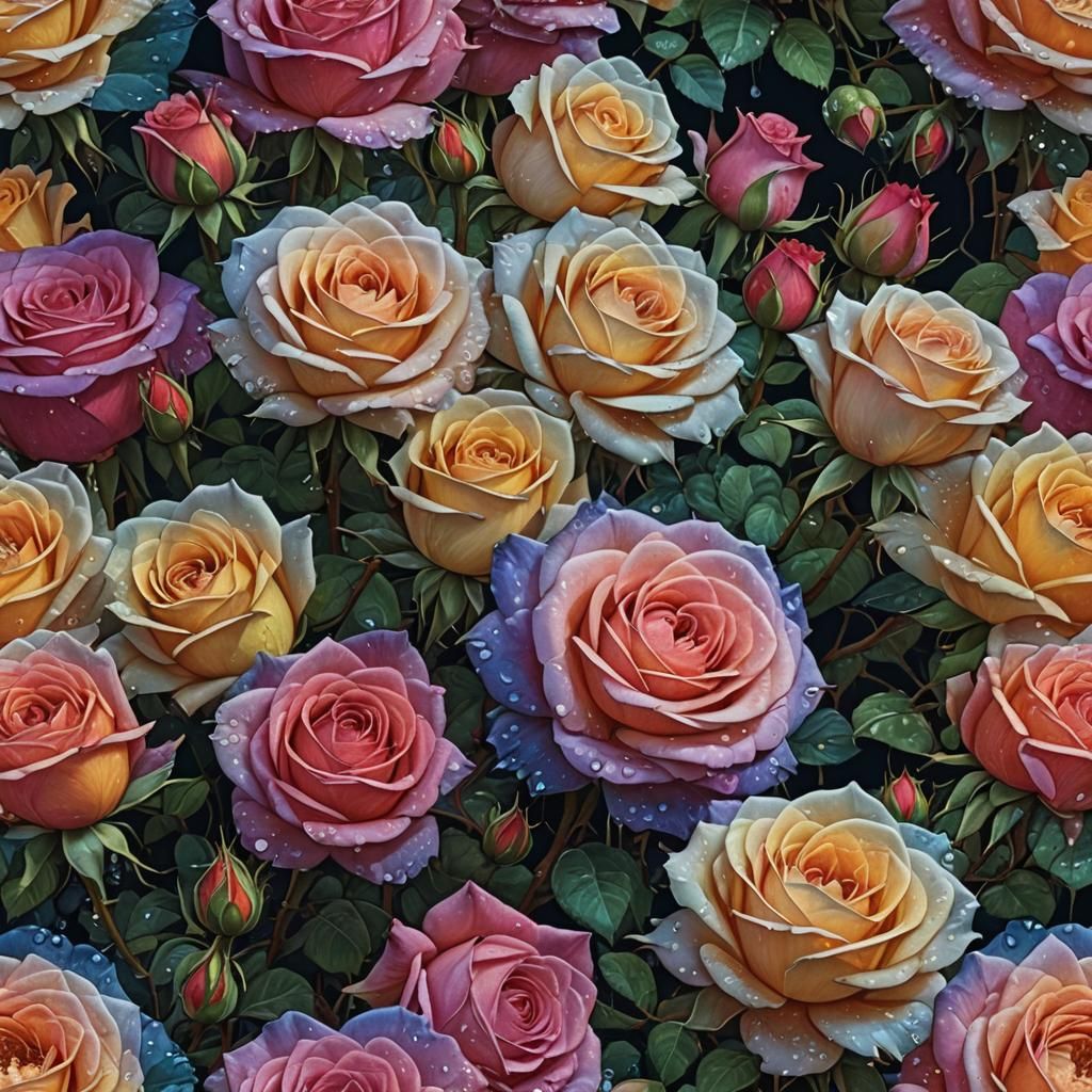 colorful blooming roses