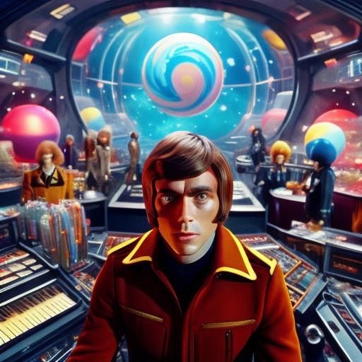Retro Sci-Fi Scene: Candy Cosmos in 70s Style
